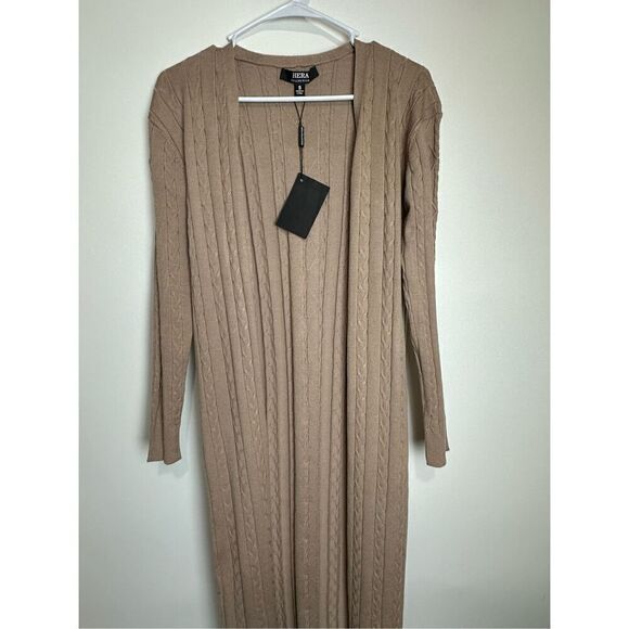 Tan knit long sleeve maxi dress - Picture 2 of 8